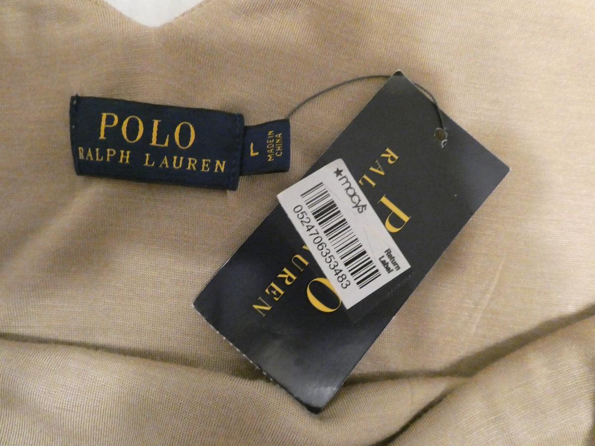 Polo Ralph Lauren women's 100% viscose lined beige tan dress size Large