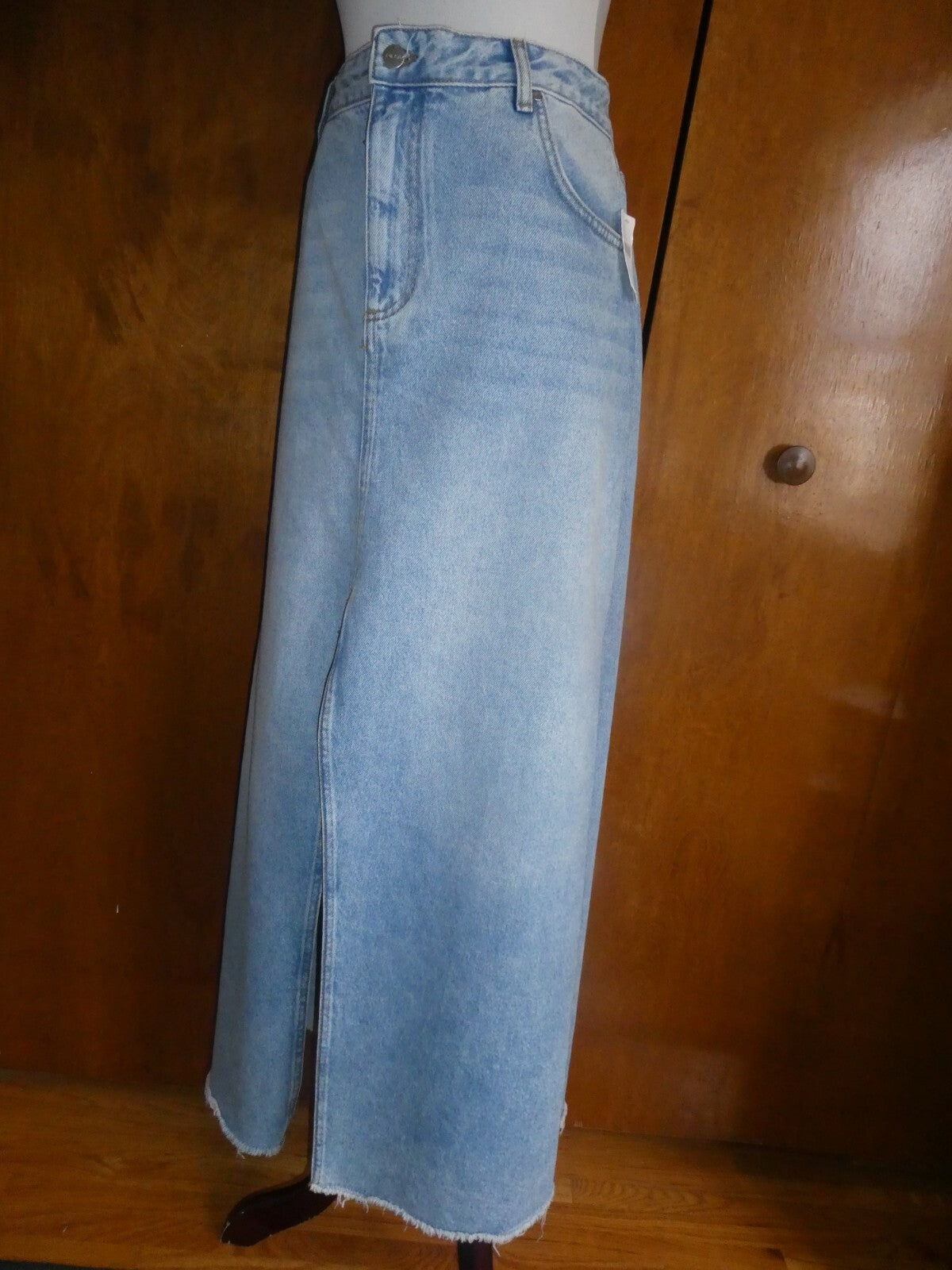 Anthropologie by Pilcro Women Madi Front-Slit Denim Maxi Skirt 14 (can fit 12)
