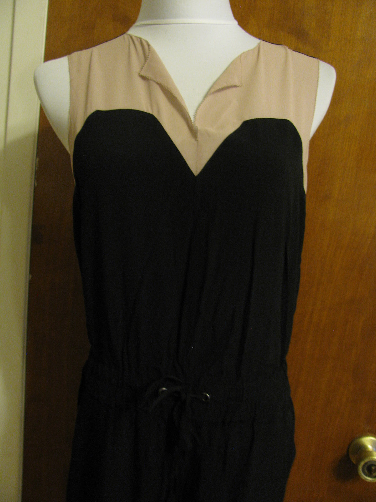 Rachel Roy women's black/beige gorgeous viscose jumpsuit size small New