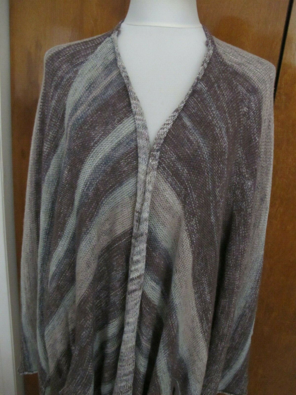 Free People Women’s Neutral Combo Long Poncho Cardigan Size Large 