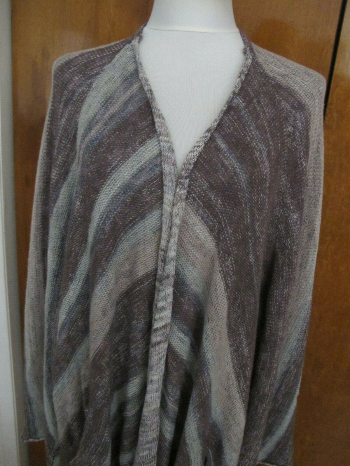 Free People Women’s Neutral Combo Long Poncho Cardigan Size Large 