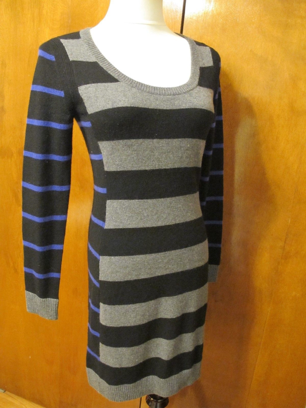 Bloomingdale Aqua Women's Black Combo Cashmere Mini Dress Small