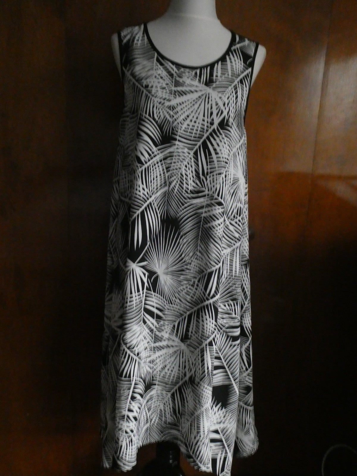 Partizia Lusa Milano Black/White Detailed Asymmetric Tunic Dress Size Medium