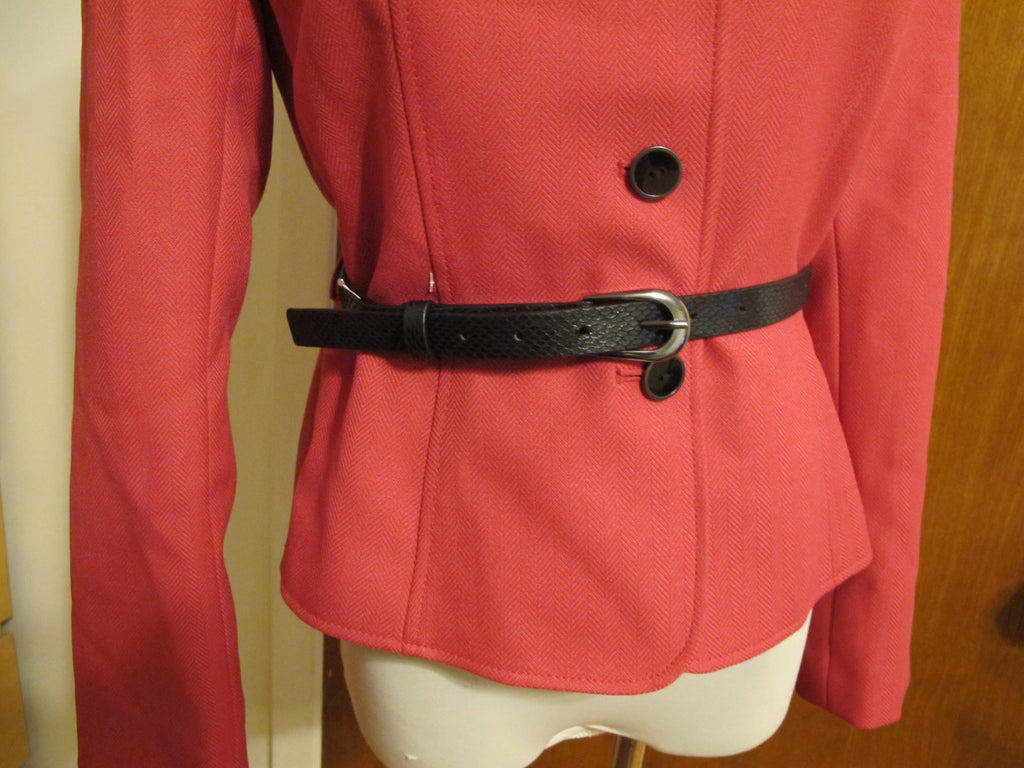 Tahari Asl Women’s Pink Belted Detailed Lined Jacket size 4 NWT