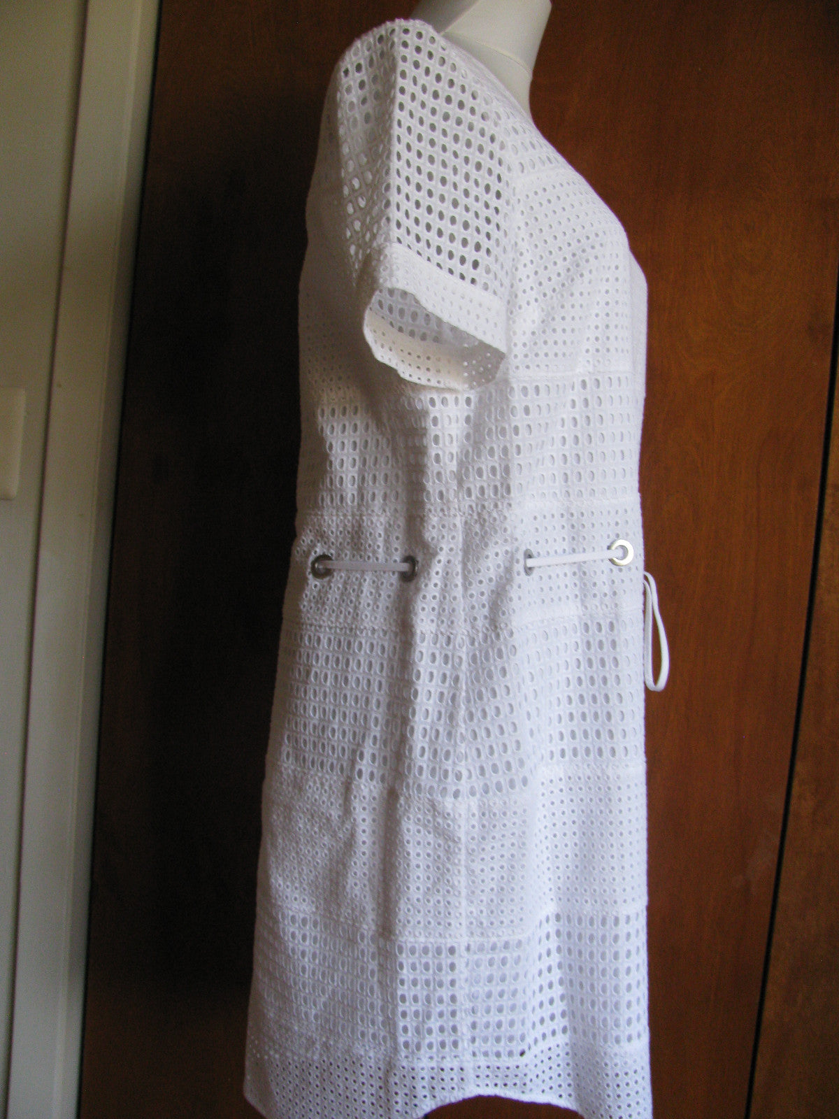 Michael Kors women’s white cotton eyelet mini dress New