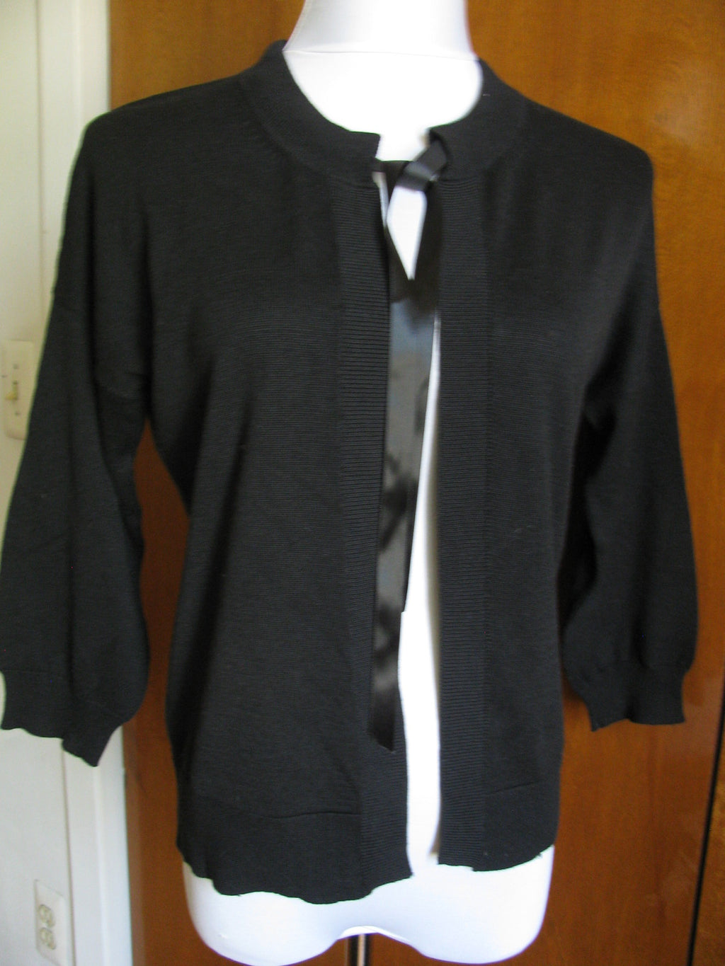 Colour Works Women's Black Cotton Viscose Cardigan Size Medium New