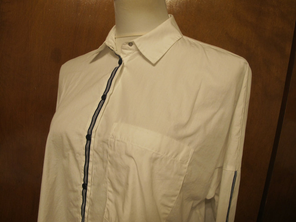 Zara Basic Collection women's white blouse top long sleeves Medium pre owned 