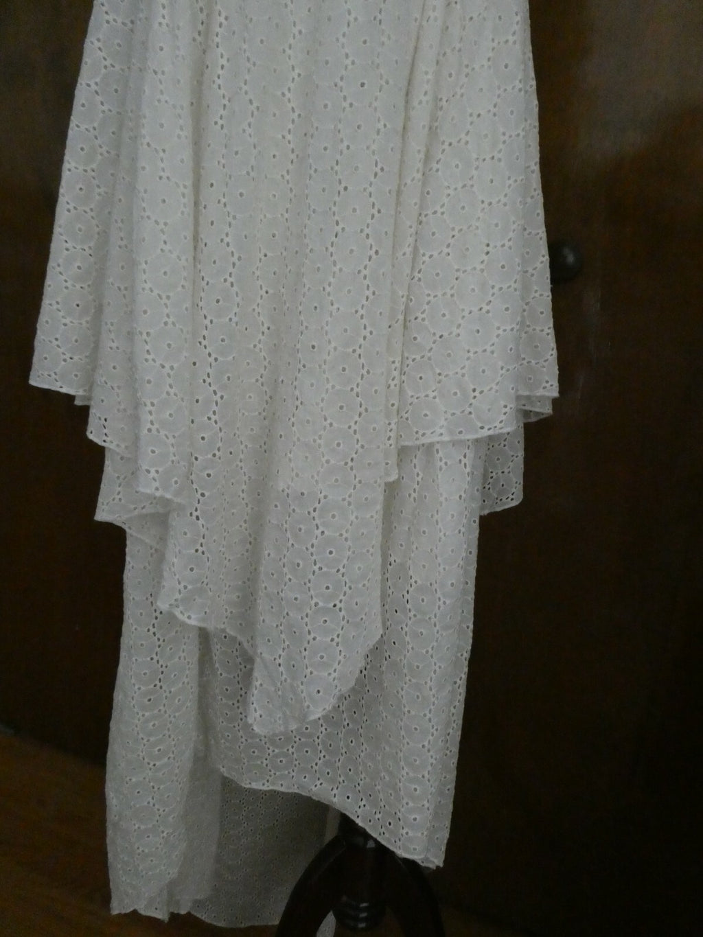 Free People women's cream eyelet embroidered crafted very soft cotton dress New