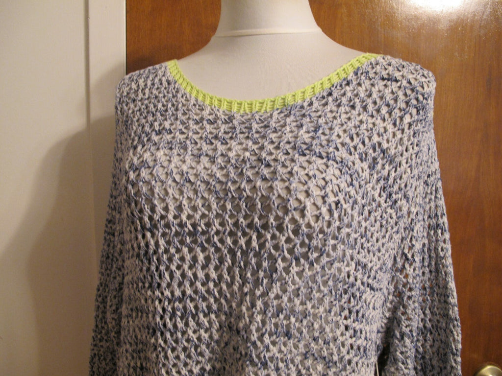 Two By Vince Camuto Women’s Gray Loose Knit  Cotton Sweater Xlarge 
