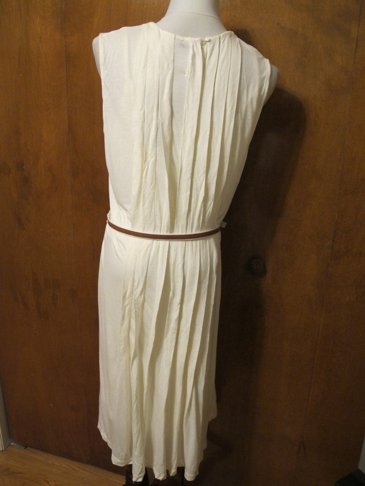 Ralph Lauren women's lined off white pleated dress 