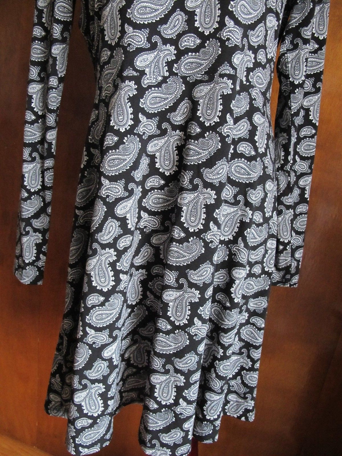 Michael Kors women’s printed multi color boat neck jersey A-line dress large 