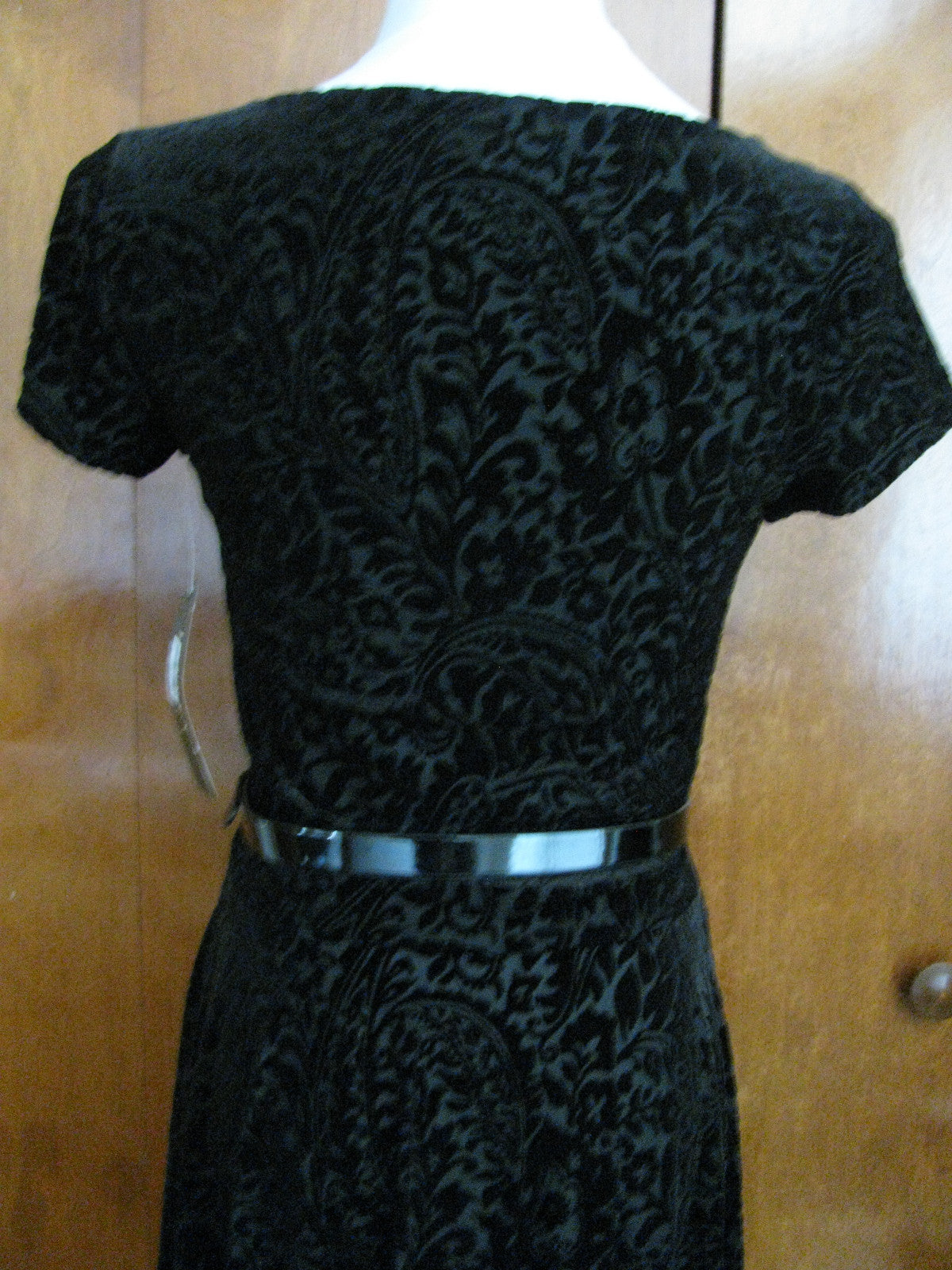 Ralph Lauren women black velour evening A-line dress  New
