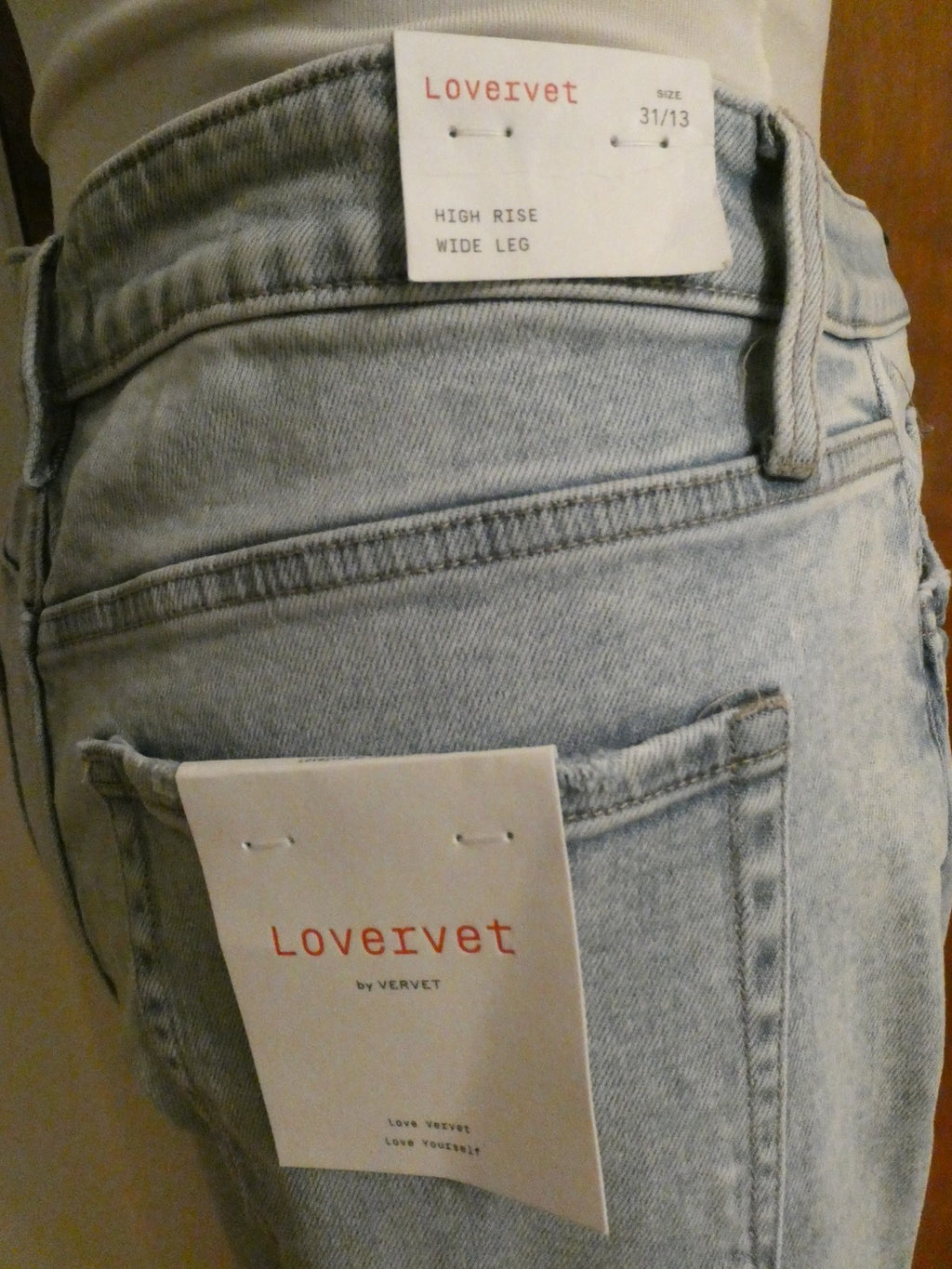 Lovervet By Vervet Women Jeans Uncharted Threads GLYDenim Wash Wide Leg Tall 31