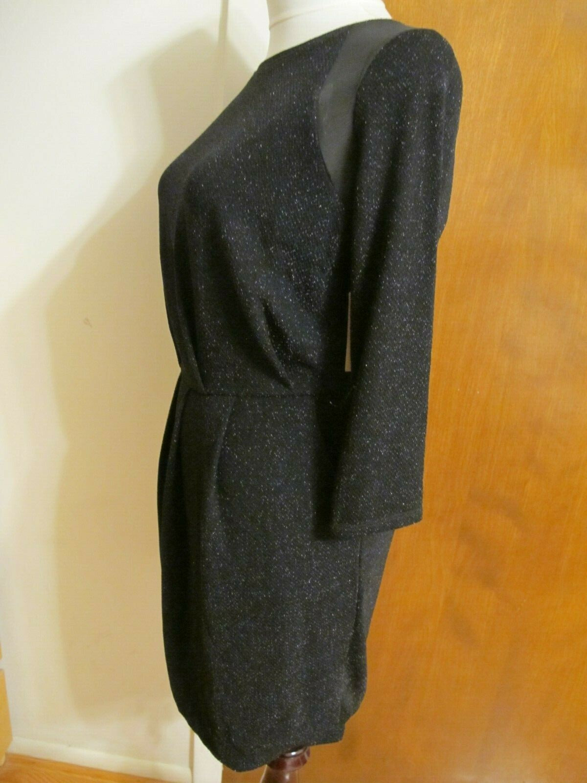 Rachel Roy women's stylish evening black mesh lined dress small
