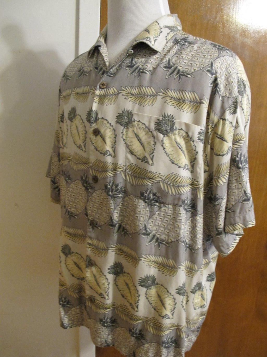 Tommy Bahama Mens Silk Multi Color Gray Bowling Camping Comfortable Shirt Large 