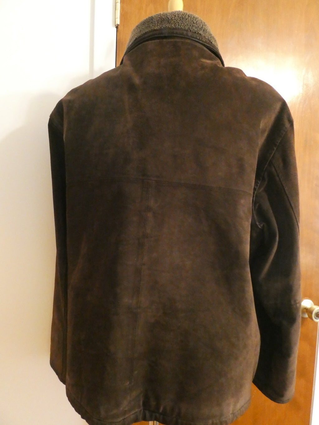 Pacific Trail Men’s Brown Suede Leather Jacket Sherpa Lined Size XL