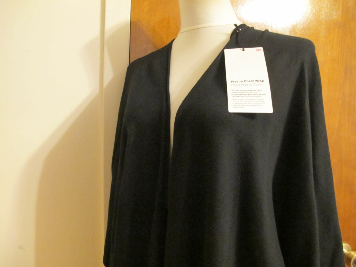 Lululemon women’s black athletic free to coast wrap cardigan OS