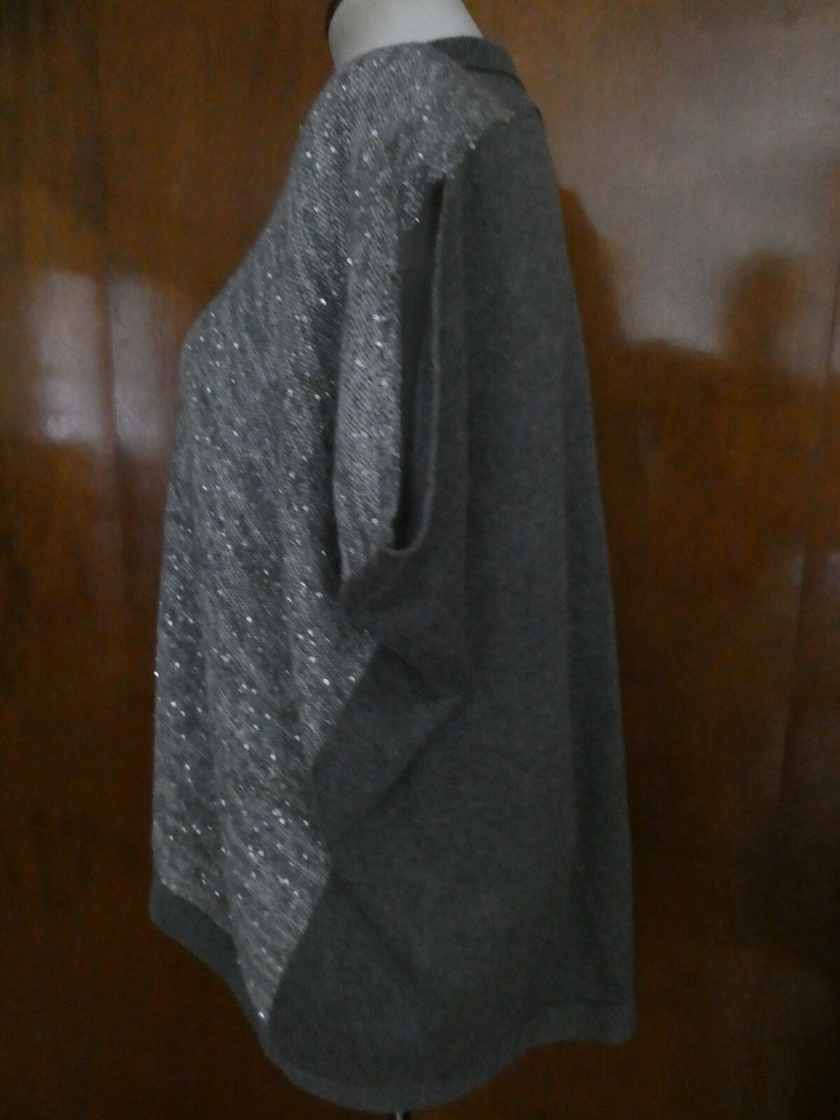 Ann Taylor Loft women's gray cotton/viscose stylish open front cardigan Small