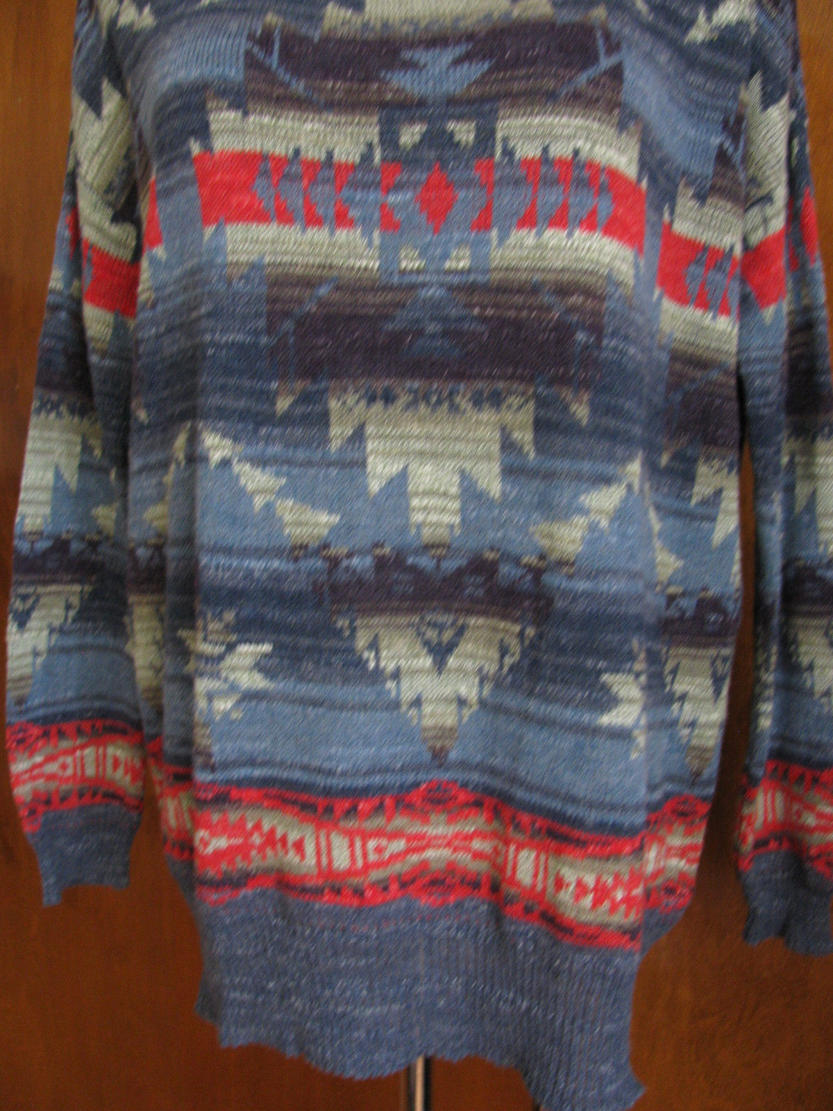 Denim & Supply Ralph Lauren women’s blue red cotton long sleeves sweater Small