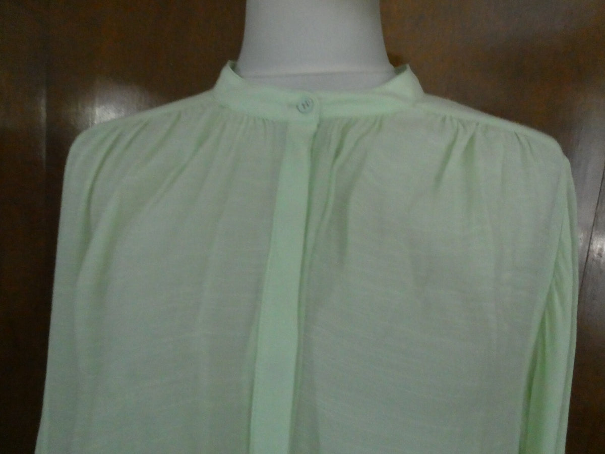 Anthropologie Maeve women's chartreuse detailed rayon 3/4 sleeves top Medium