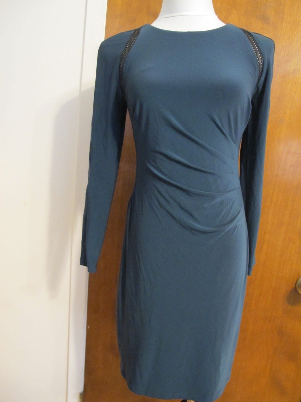 Ralph Lauren women's dark green evening gathered New dress 