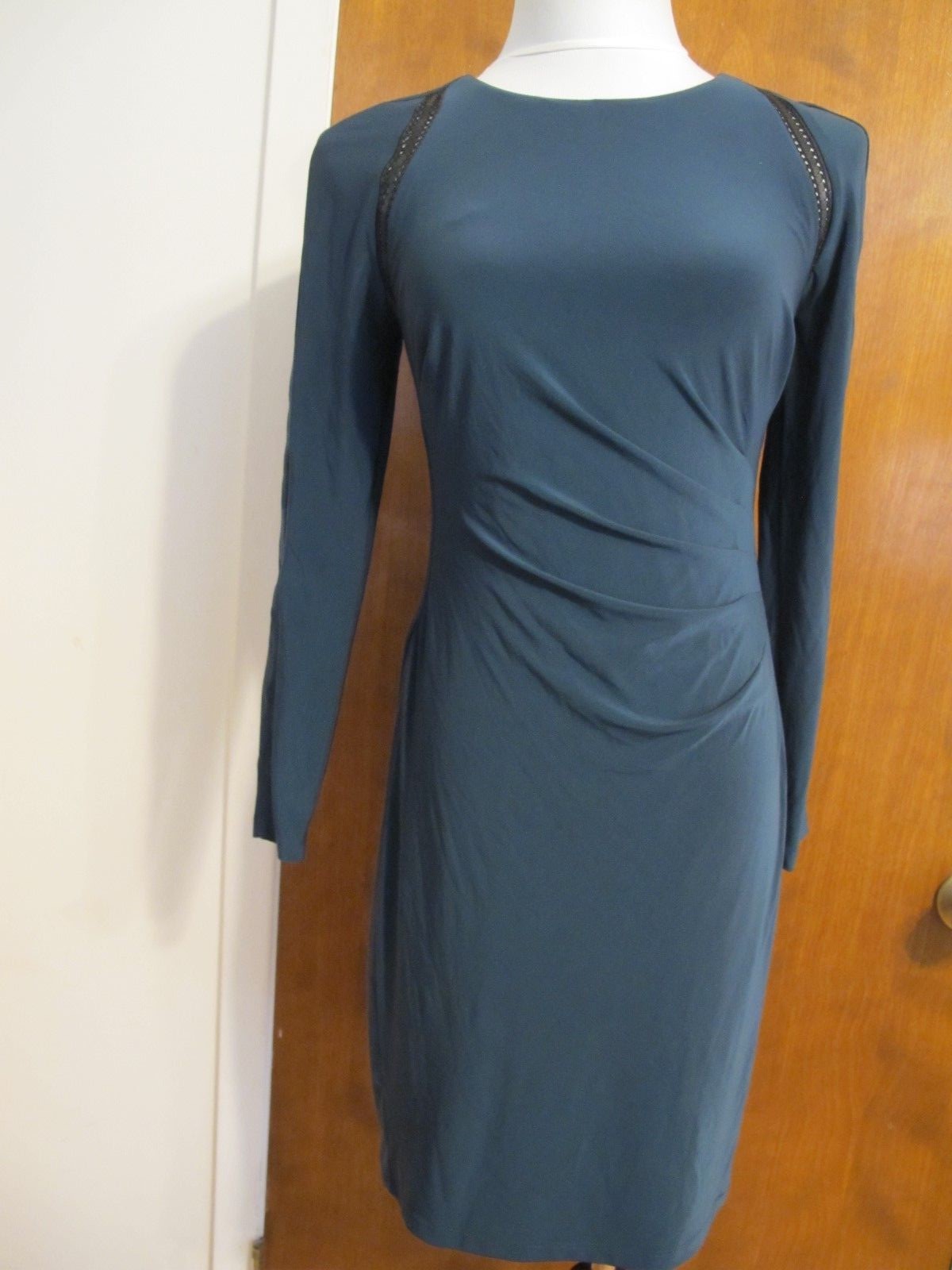 Ralph Lauren women's dark green evening gathered New dress 