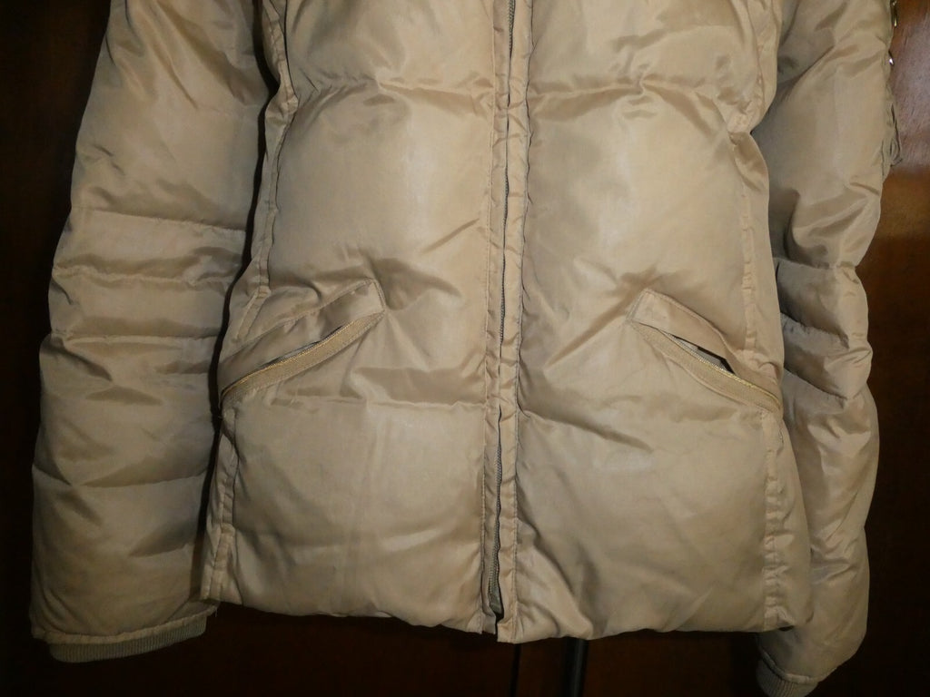 Jennifer Lopez junior girl's puffer zippered jacket coat beige size large