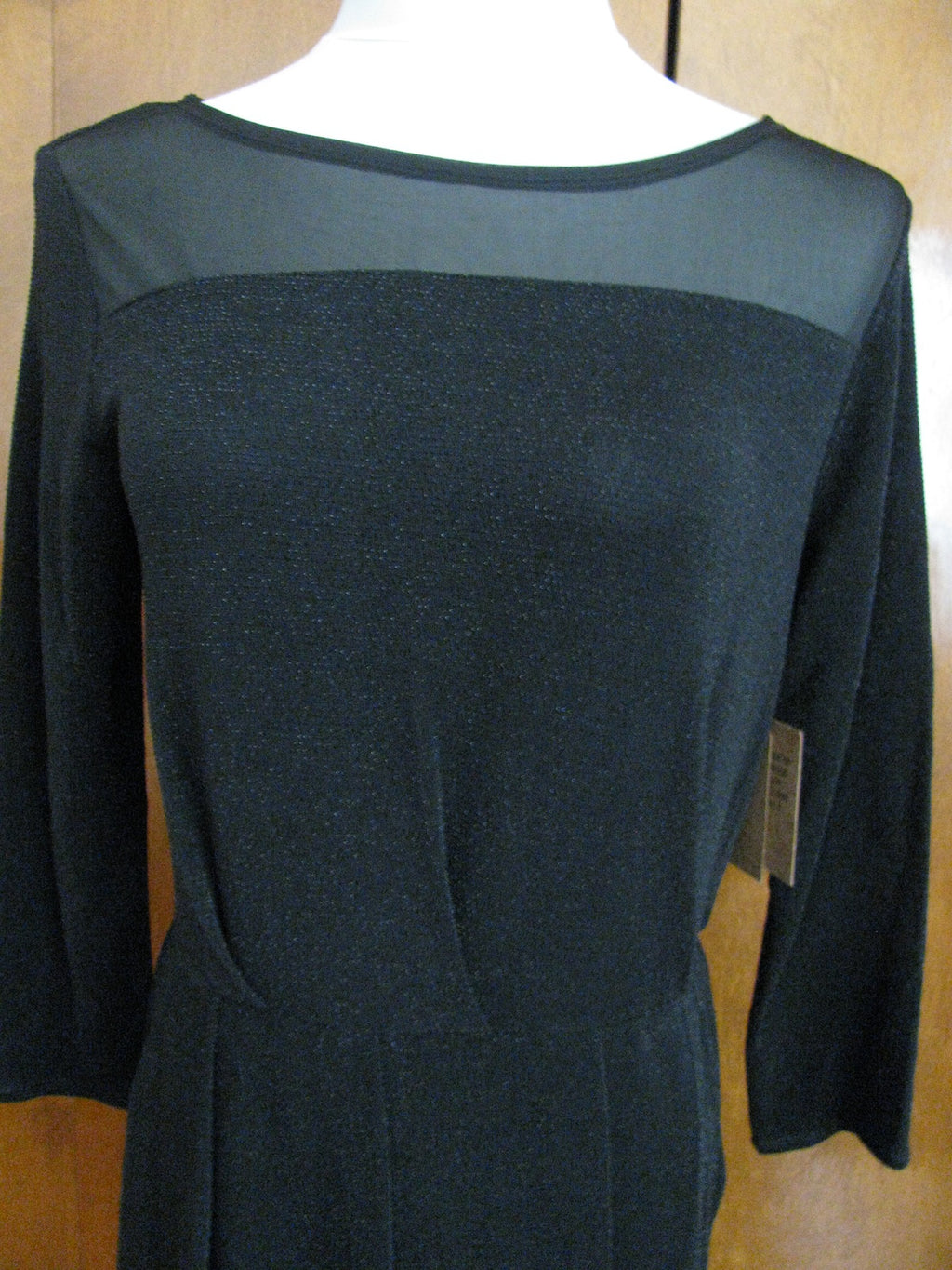 Rachel Roy women's stylish evening black mesh lined dress medium 