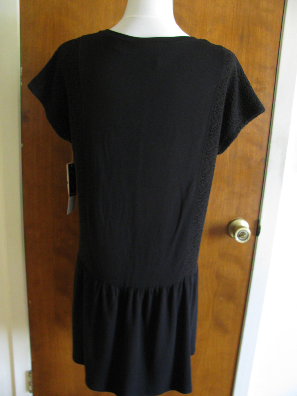 Kensie women’s black detailed crocheted insert dress Large