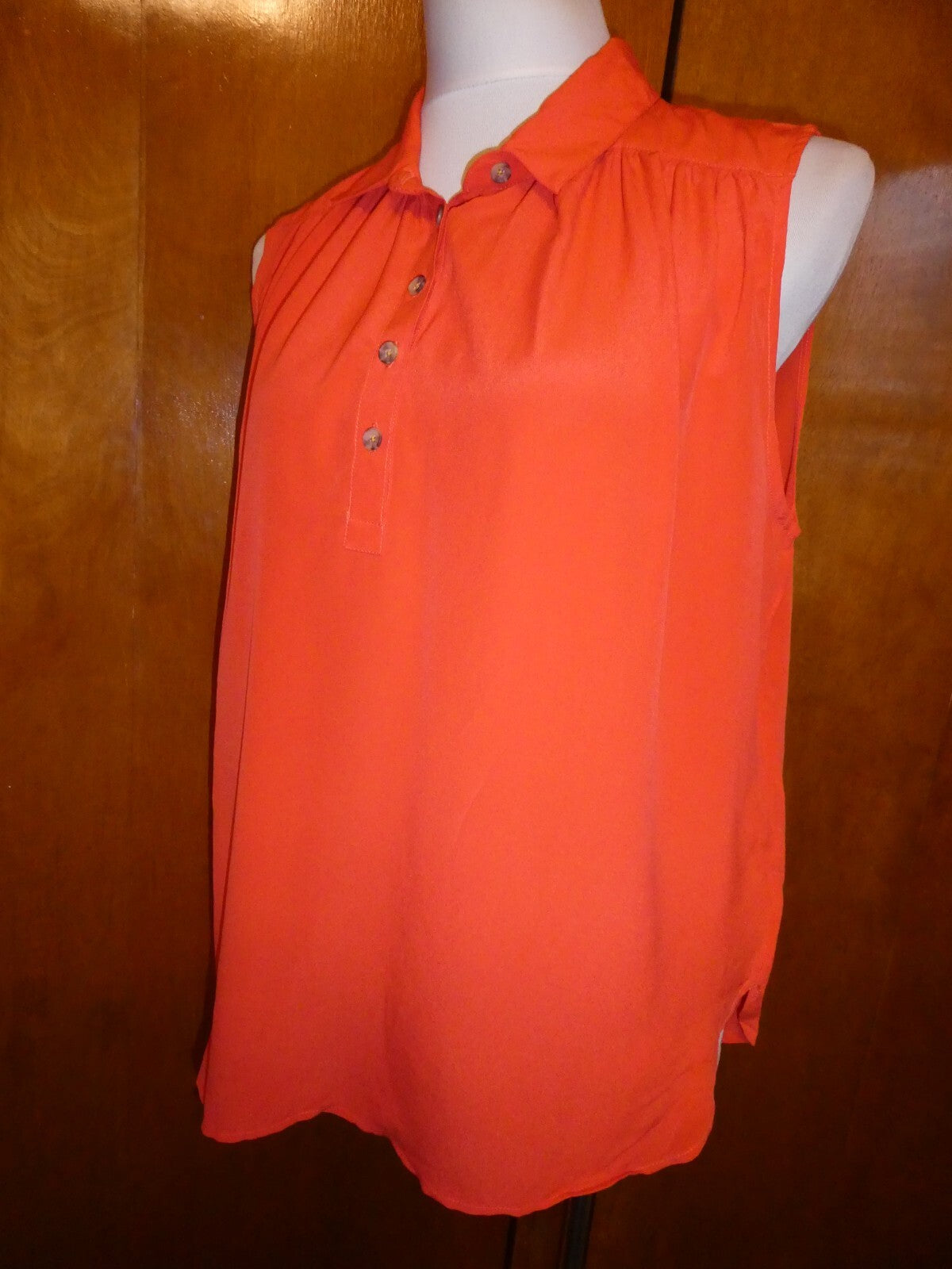 Anthropologie Orange Maeve Women's 100% Silk Blouse Size S, L