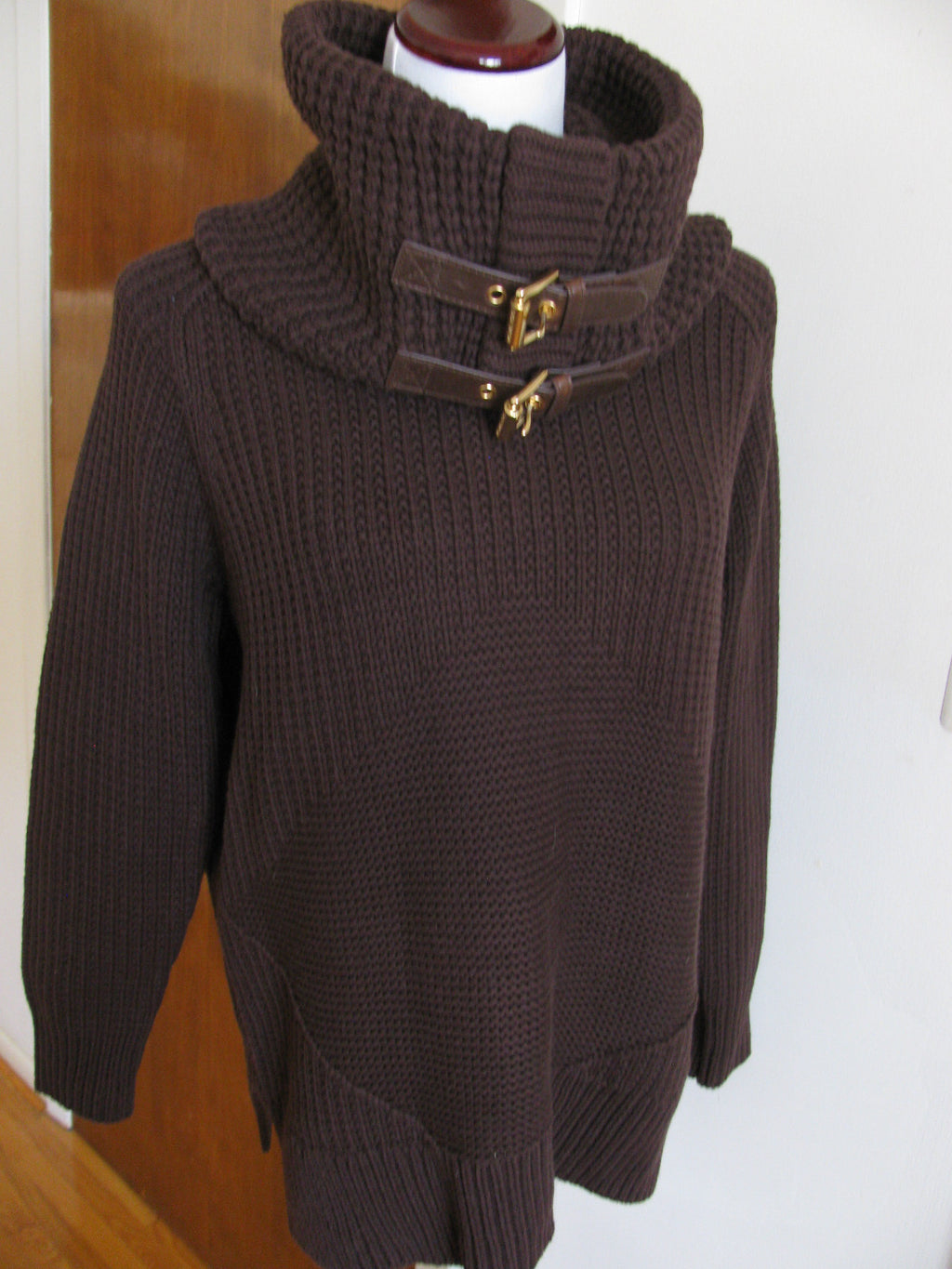 Michael Kors Women’s Brown Detachable Cowlneck Sweater New
