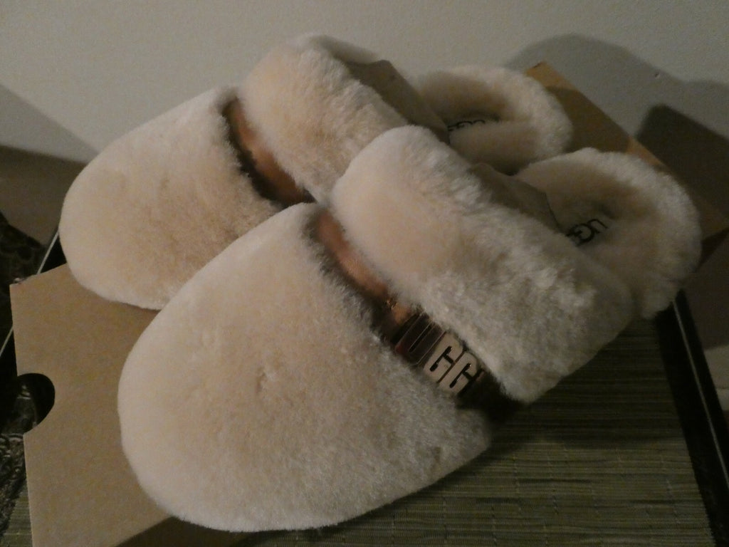 UGG women's Dalla Plaid Metal Graphic Nat Slippers A Style# 1123390 US 6