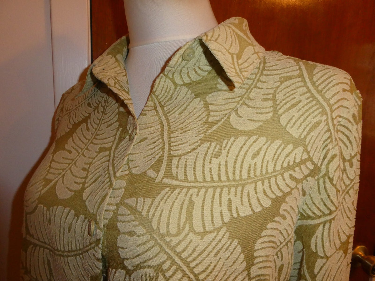 ALFRED DUNNER Women's Green 3/4 Sleeve Blouse Size 12