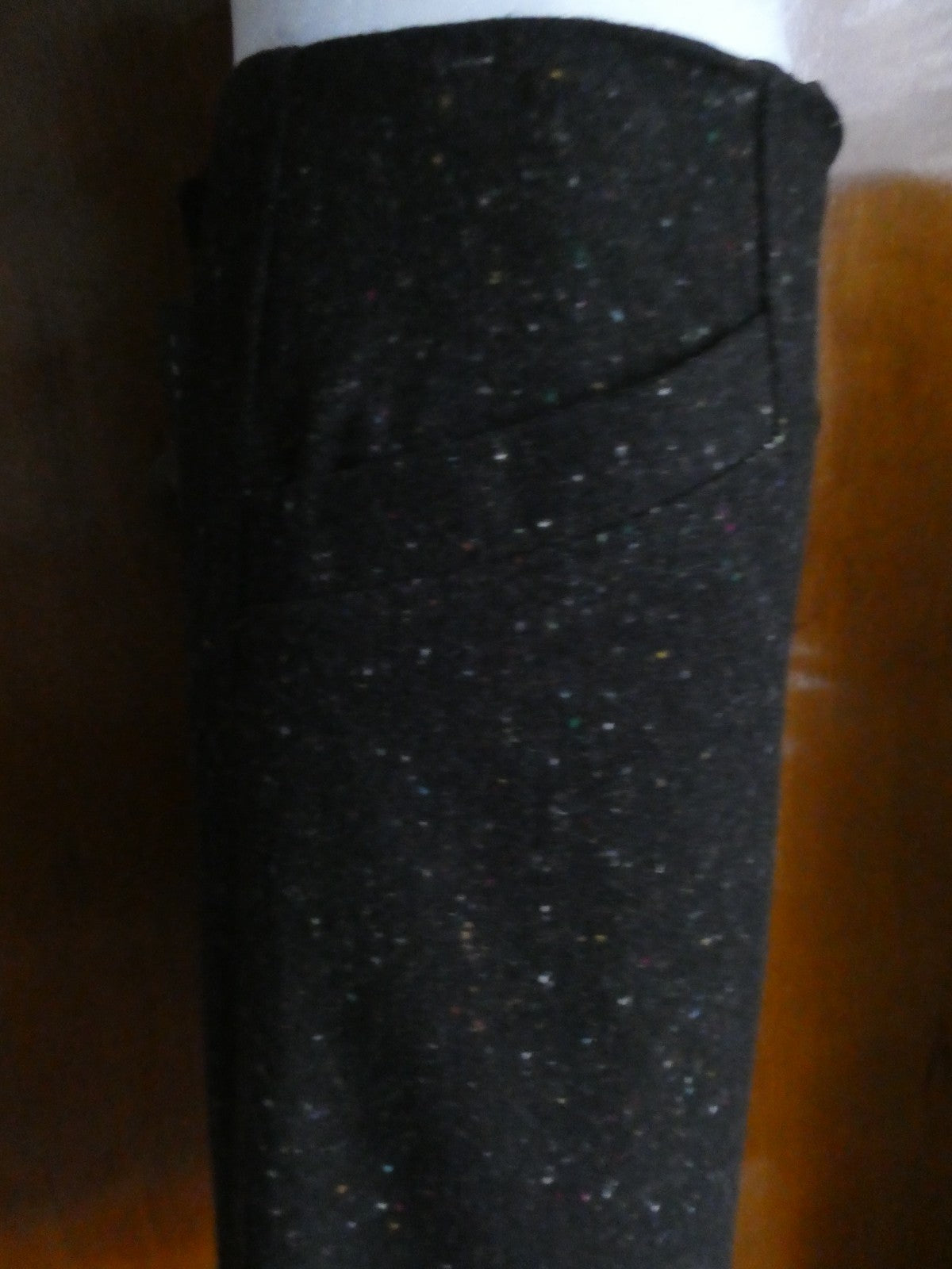 Theory Women Anorel Black Multi Virgin Wool Detailed Size 12 Skirt $265