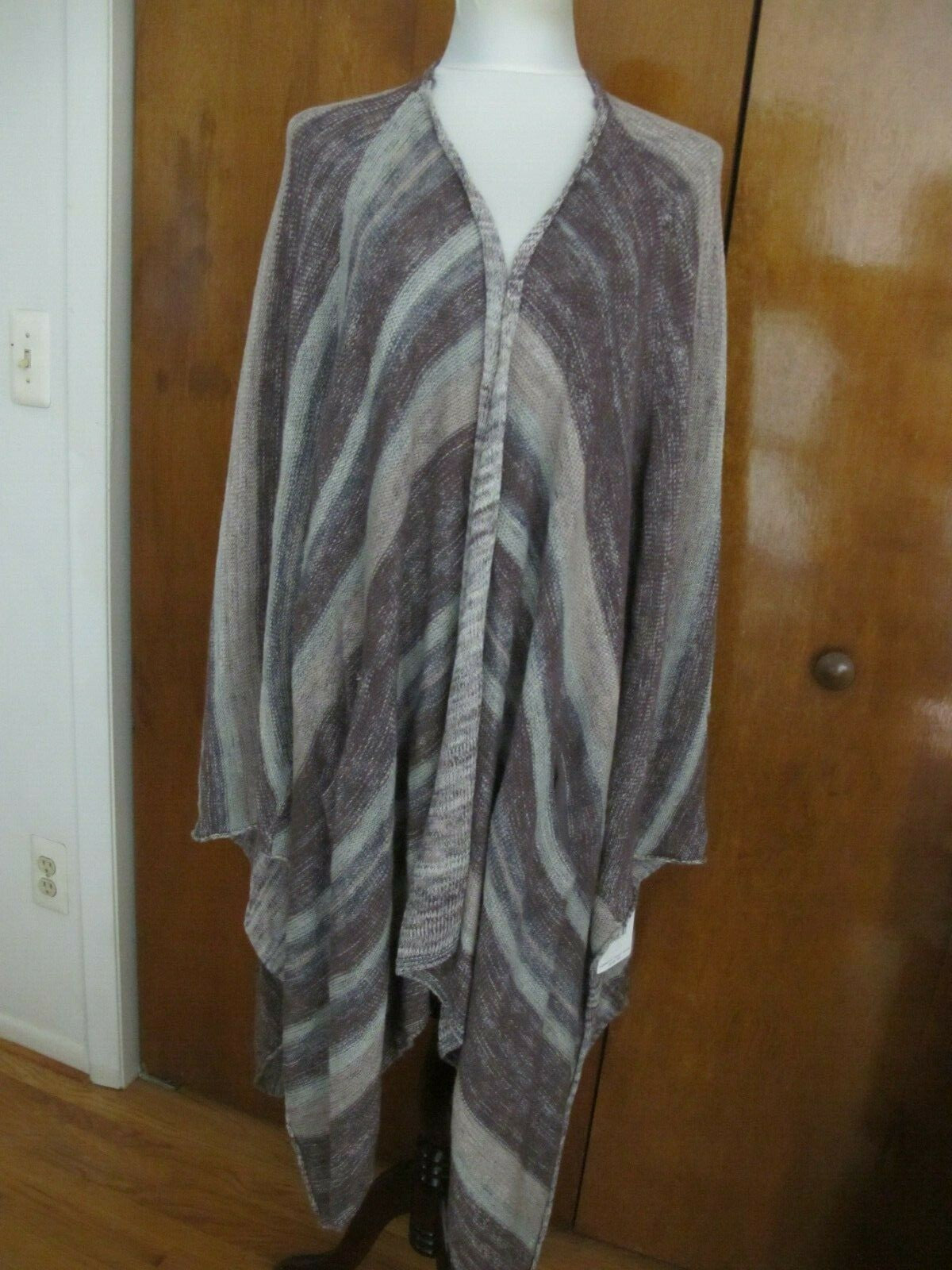 Free People Women’s Neutral Combo Long Poncho Cardigan Size Large 