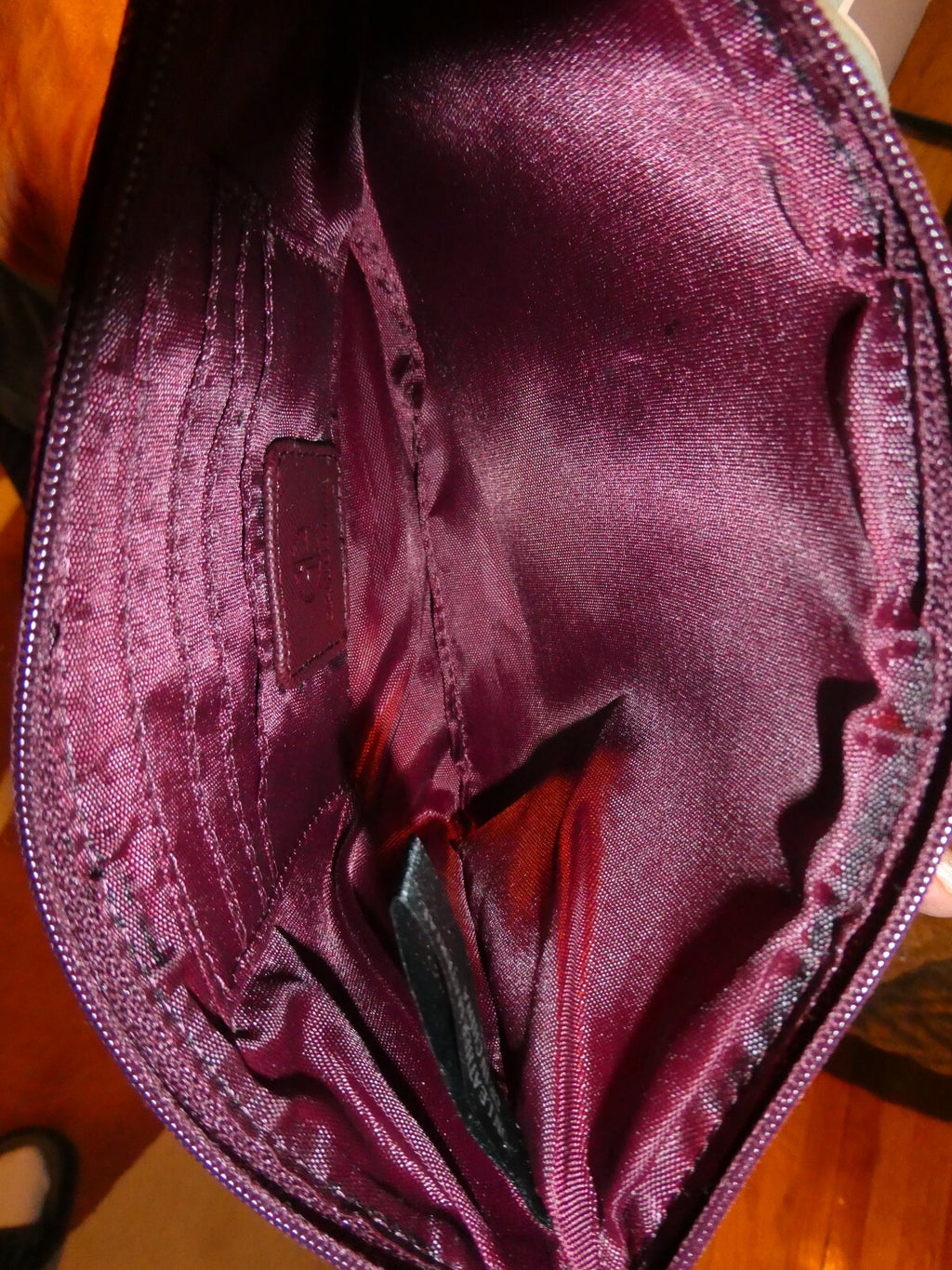 GIANI BERNINI Wristlet Purse Canvas Burgundy Pink Gold Wallet Pouch Bag
