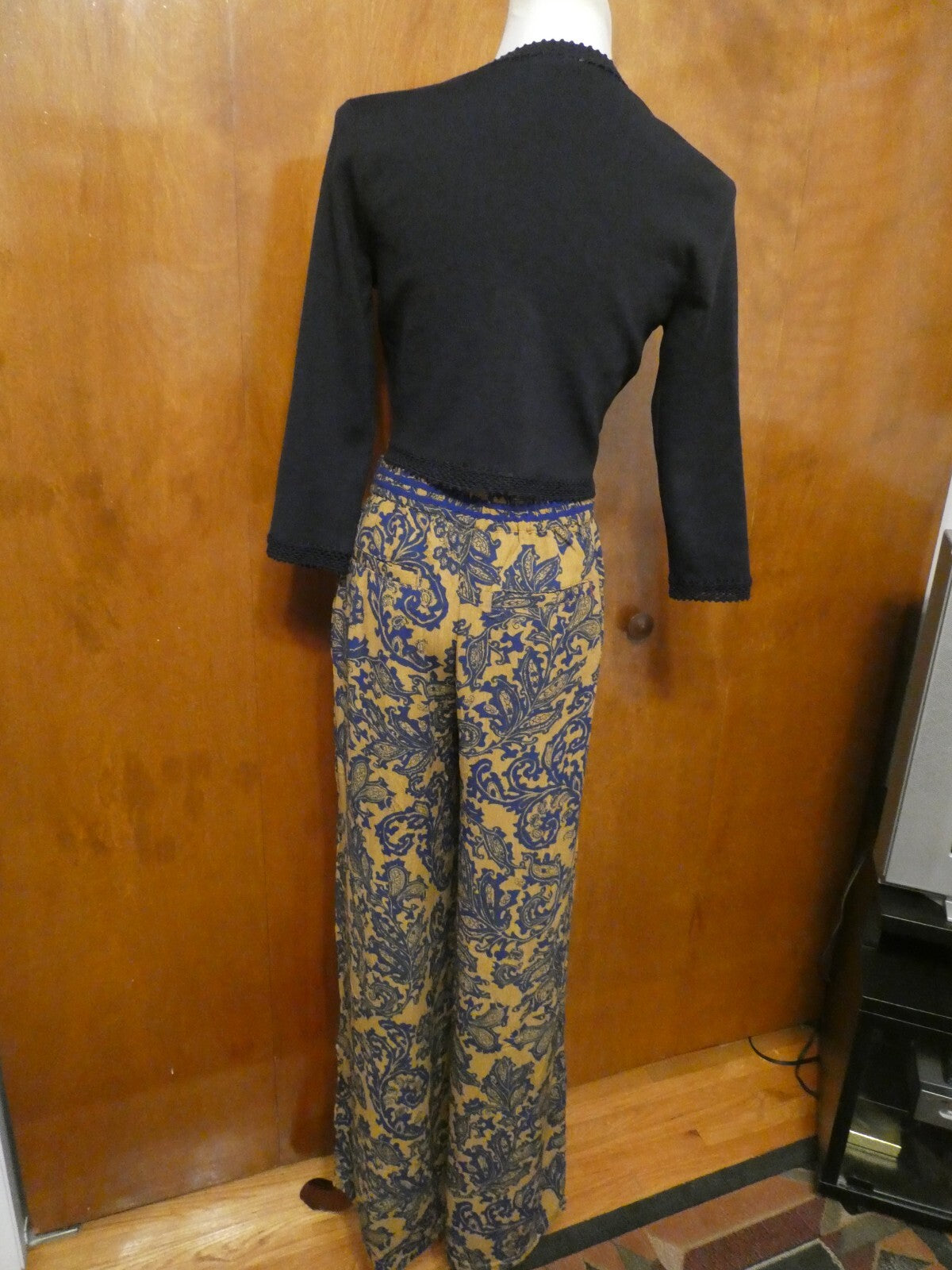 Anthropologie Women’s God/Blue Hei Harem Pull on Drawstring Floral Pants S