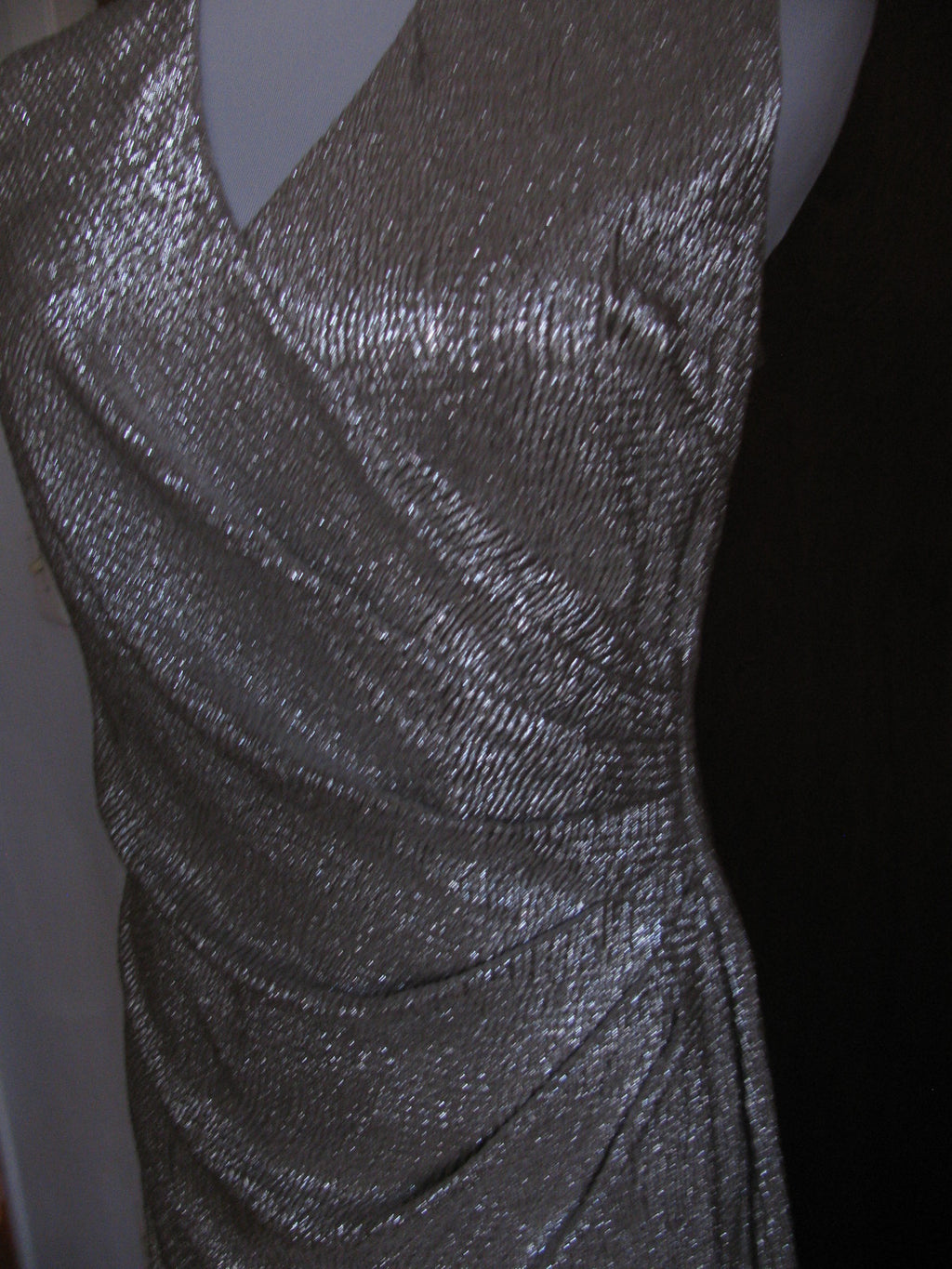 Ralph Lauren Women's White Gold Lined Evening Dress