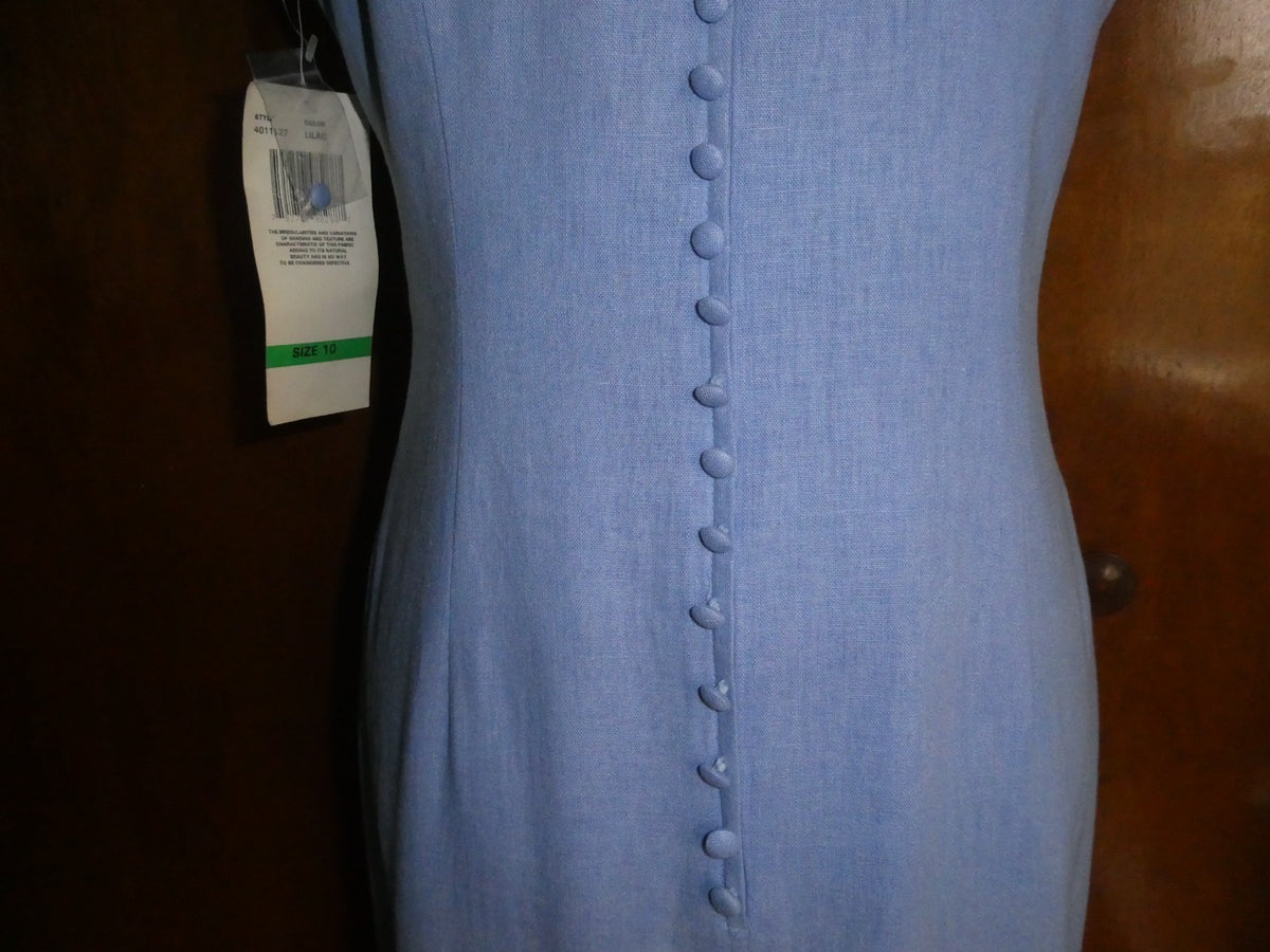 Ultra Dress New York  Lilac Linen Blend Embroidered Floral Maxi Dress Lined 10