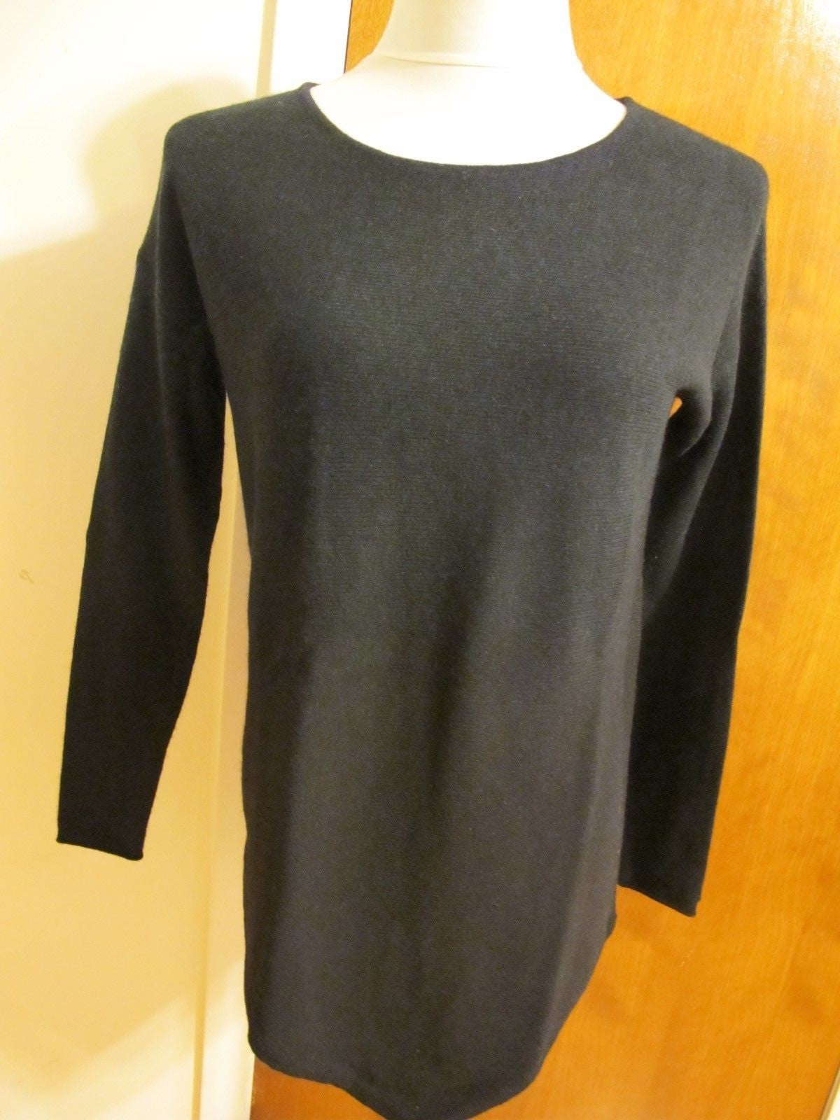 By Bloomingdale’s Womens Marled Evergreen Black Cashmere Sweater XS 