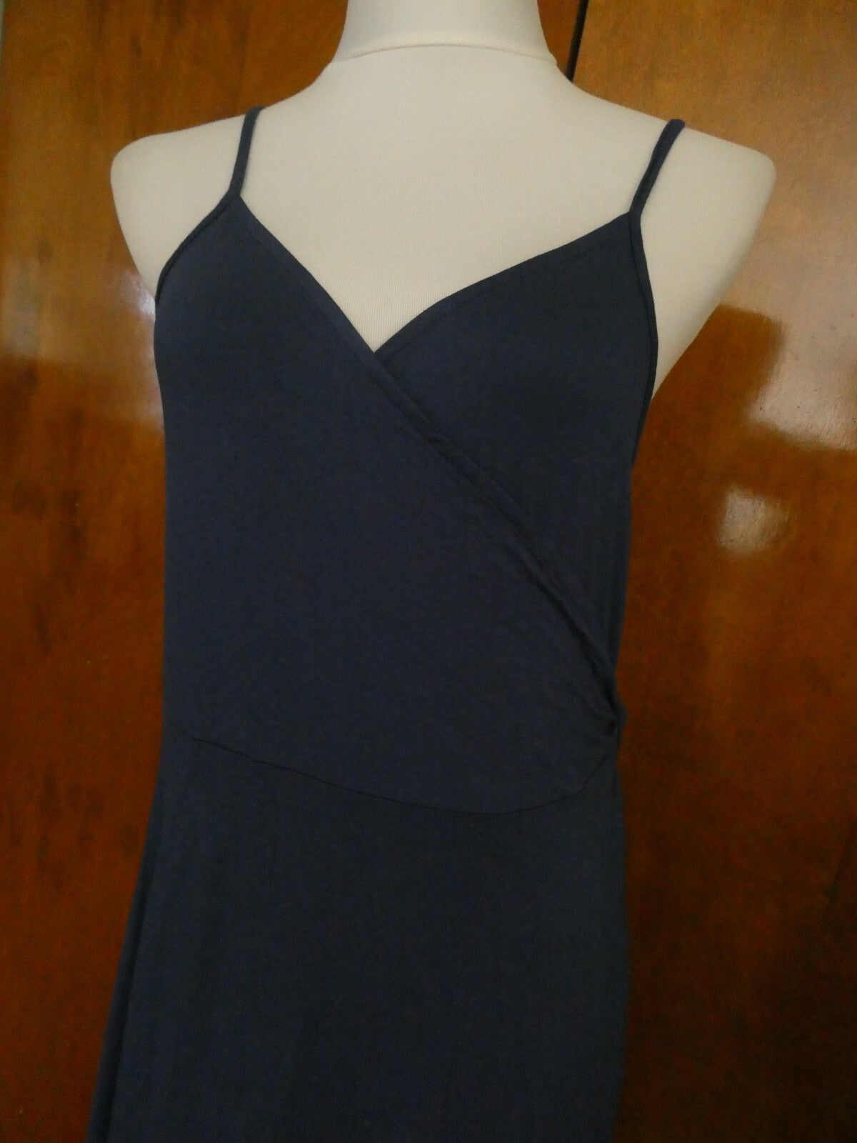 Gap Women's Navy Tie-Waist Midi Wrap Dress Size Large