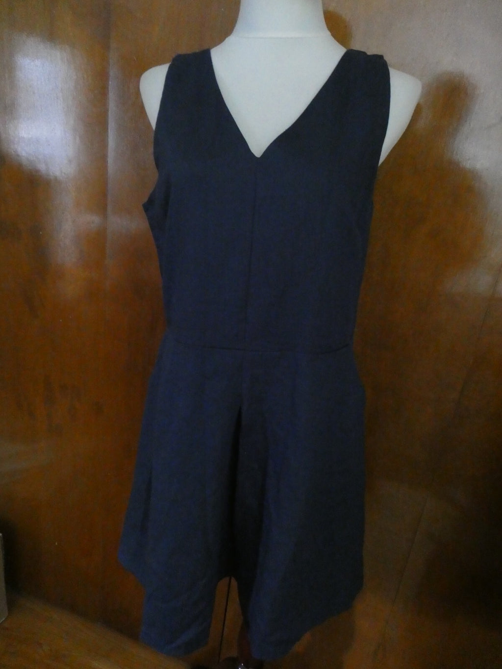 Gap Women's Navy Linen Lined Dress Size 16 fits size 14