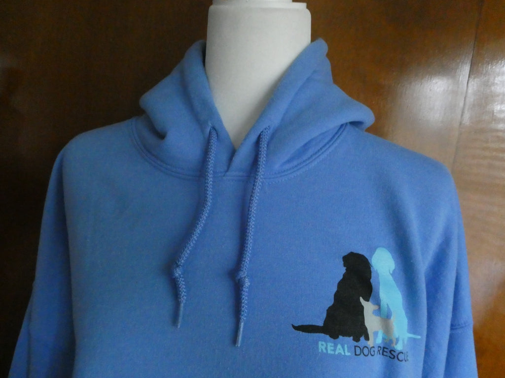 Gildan Heavy Blend 2XL Real Dog Rescue Blue Pullover Hoodie Sweatshirt Unisex