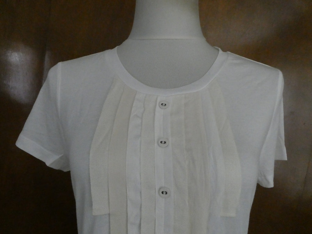 Gap women’s white cotton/modal decorated short sleeve top size Large