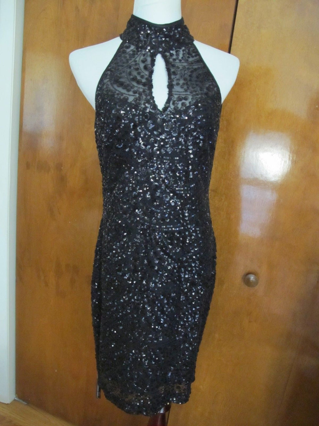 Ralph Lauren women's black sequin evening dress new