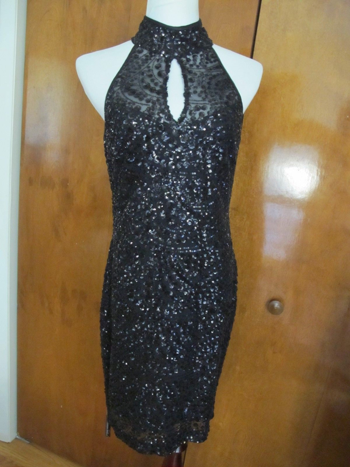 Ralph Lauren women's black sequin evening dress new