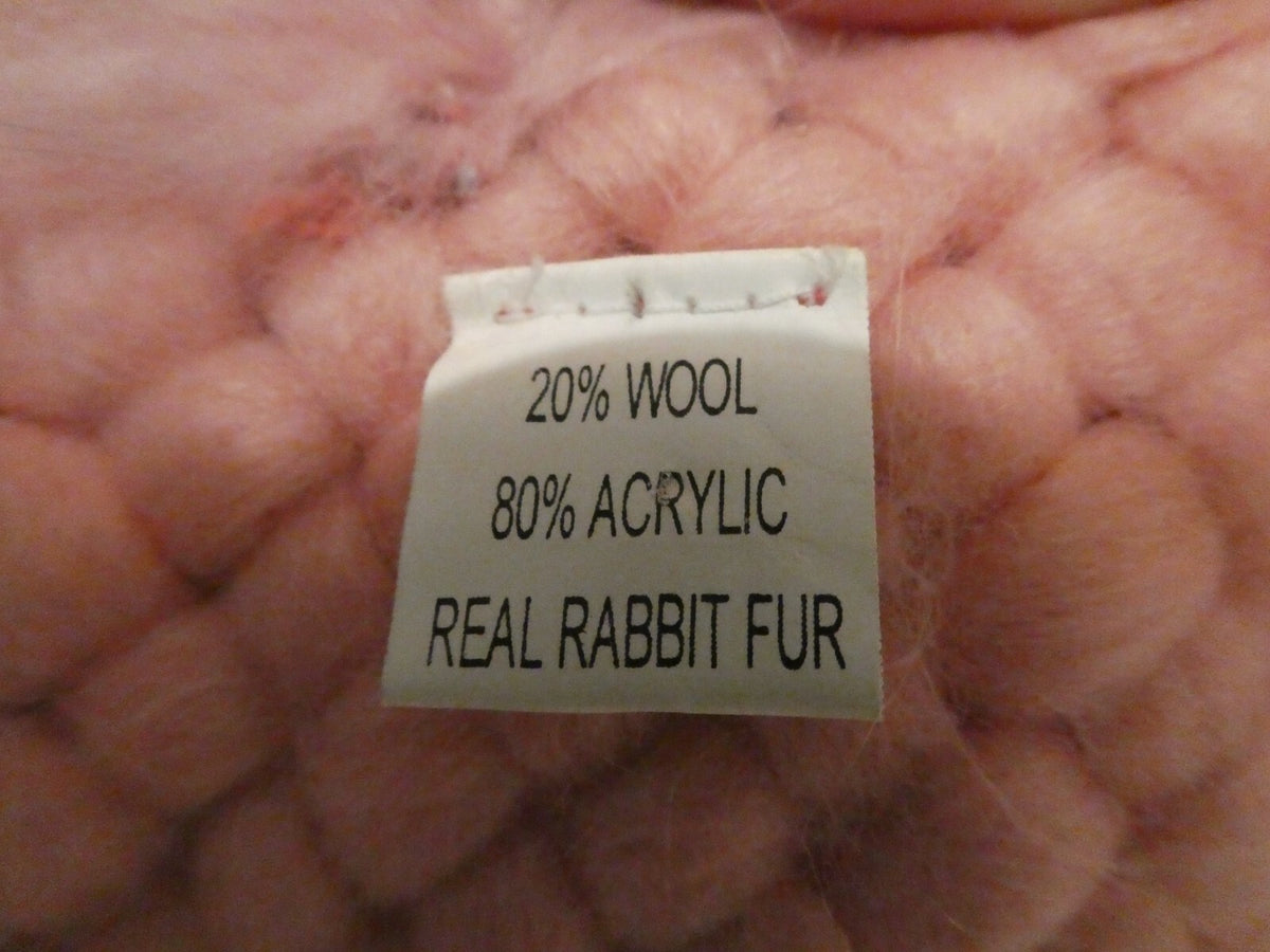 Women's Solid Pink Fringe Rabbit Scarf Size 60" X 4.5"