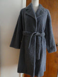 Theory Robe Coat Metal Blue Shearling Lamb Fur Teddy Coat M $2895 Made In Turkey