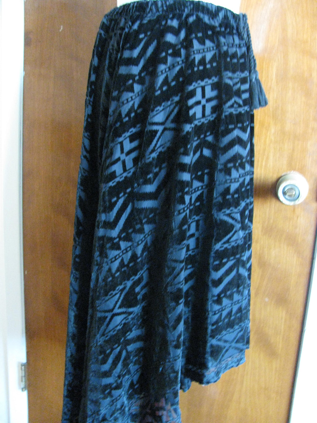 Denim & Supply women's black velour evening asymmetrical skirt Large