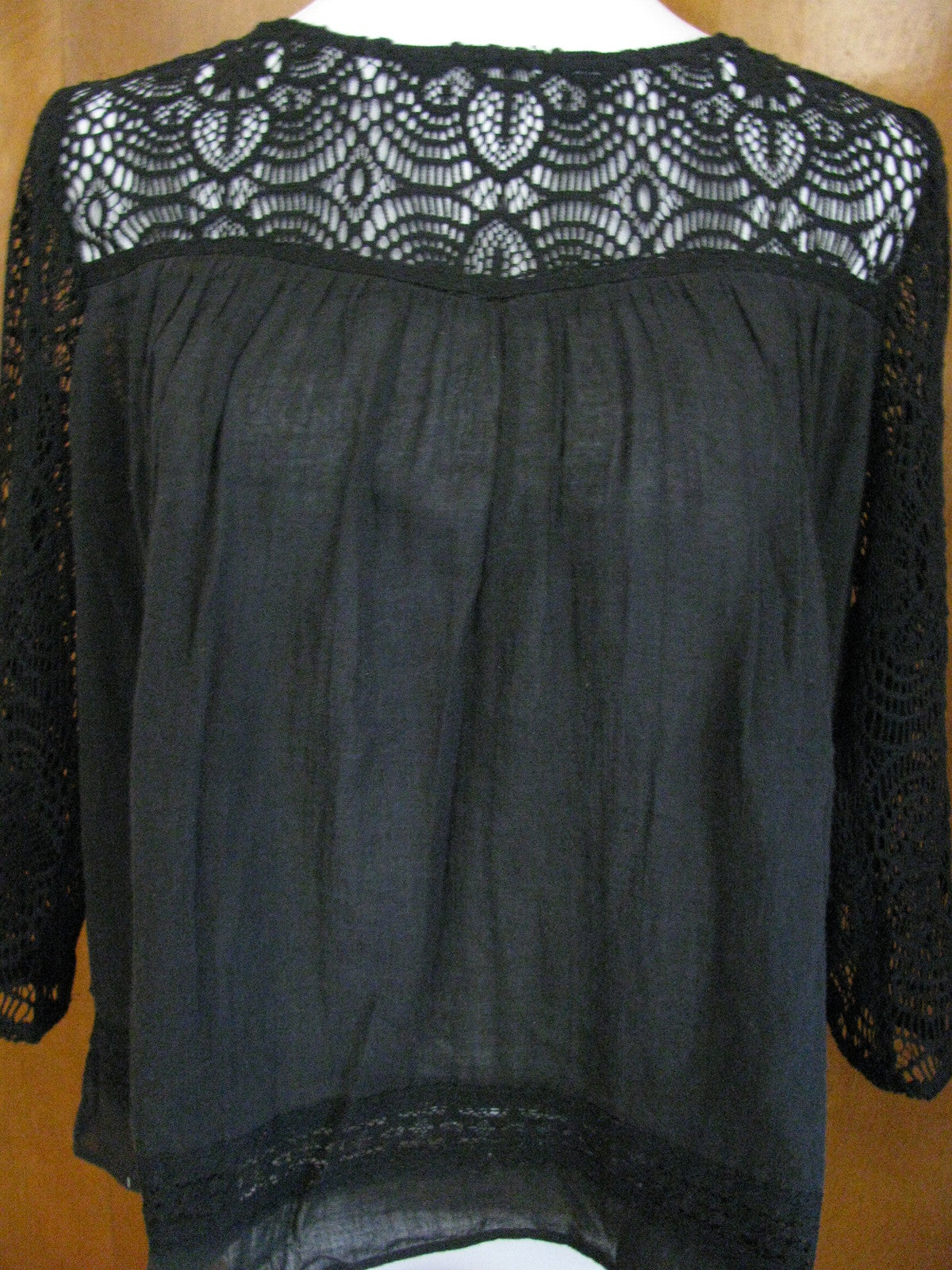 Ralph Lauren Denim & Supply women's black cotton fabric crafted top Large 